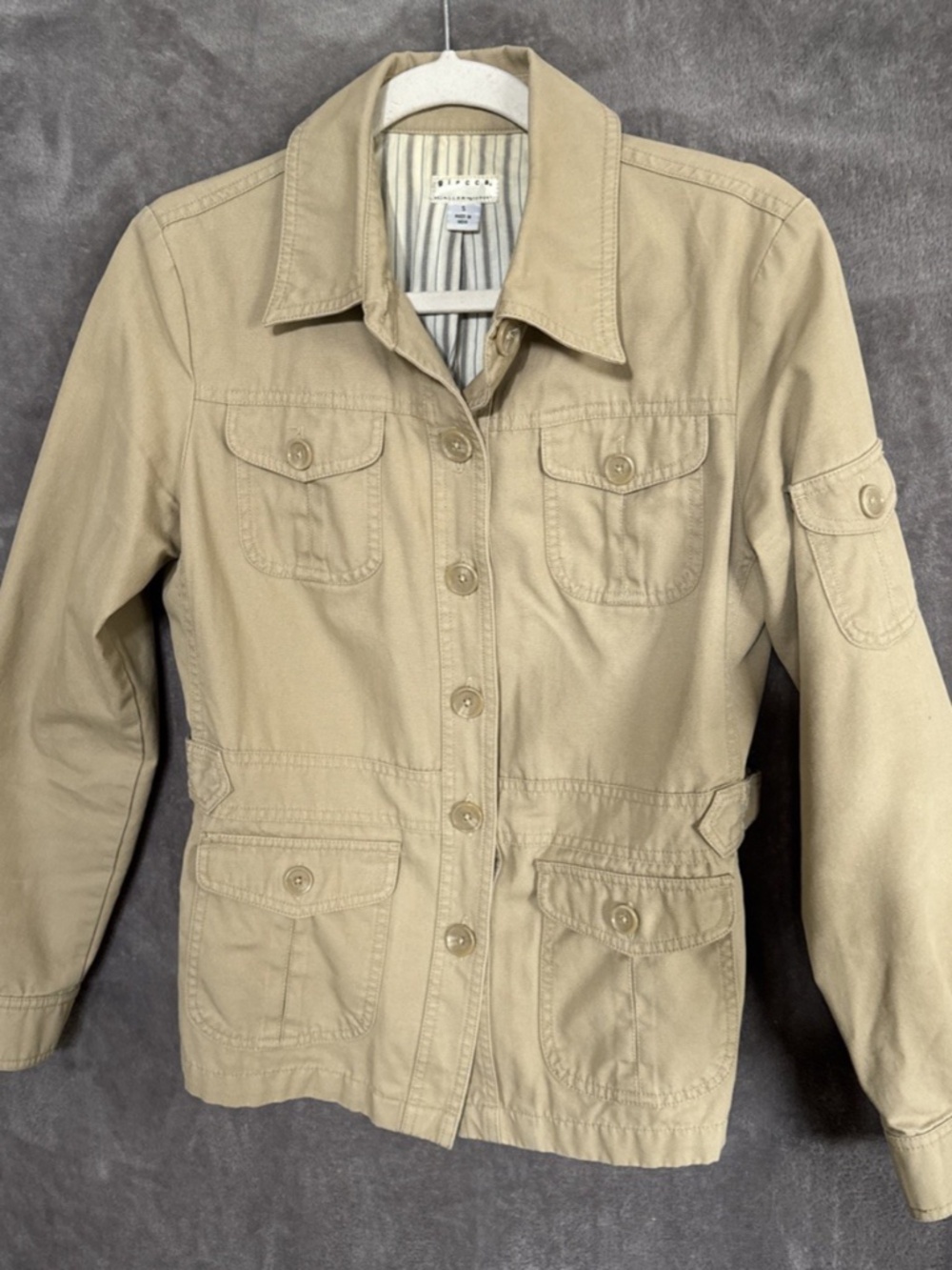 Giacca Women's Utility Safari Jacket Cotton – Khaki Small